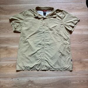 The North Face Yellow Checkered Polo Shirt Men’s XL  Authentic Short Sleeve Tee